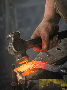 Extreme heat and constant pound by a heavy hammer are required for forging steel.